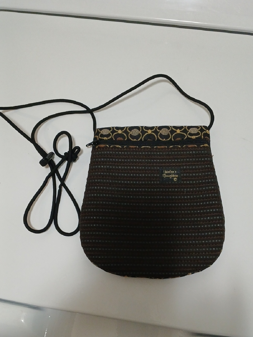 Helen's Daughter Brown Patterned Crossbody Bag